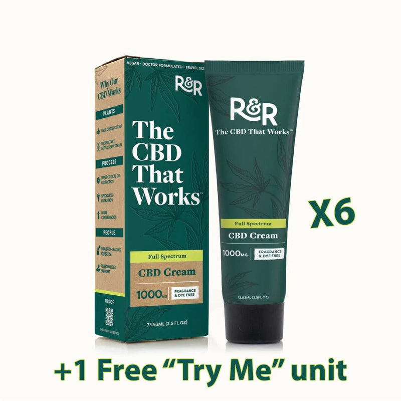 R+R Medicinals Topicals 6 + 1 "Try Me" Free R+R Medicinals Propriety Full Spectrum CBD Cream 1000mg 2.5fl oz. CBD Distribution CBD CBD Wholesale